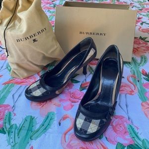 Burberry Plaid Heels with Dust Bag and Box